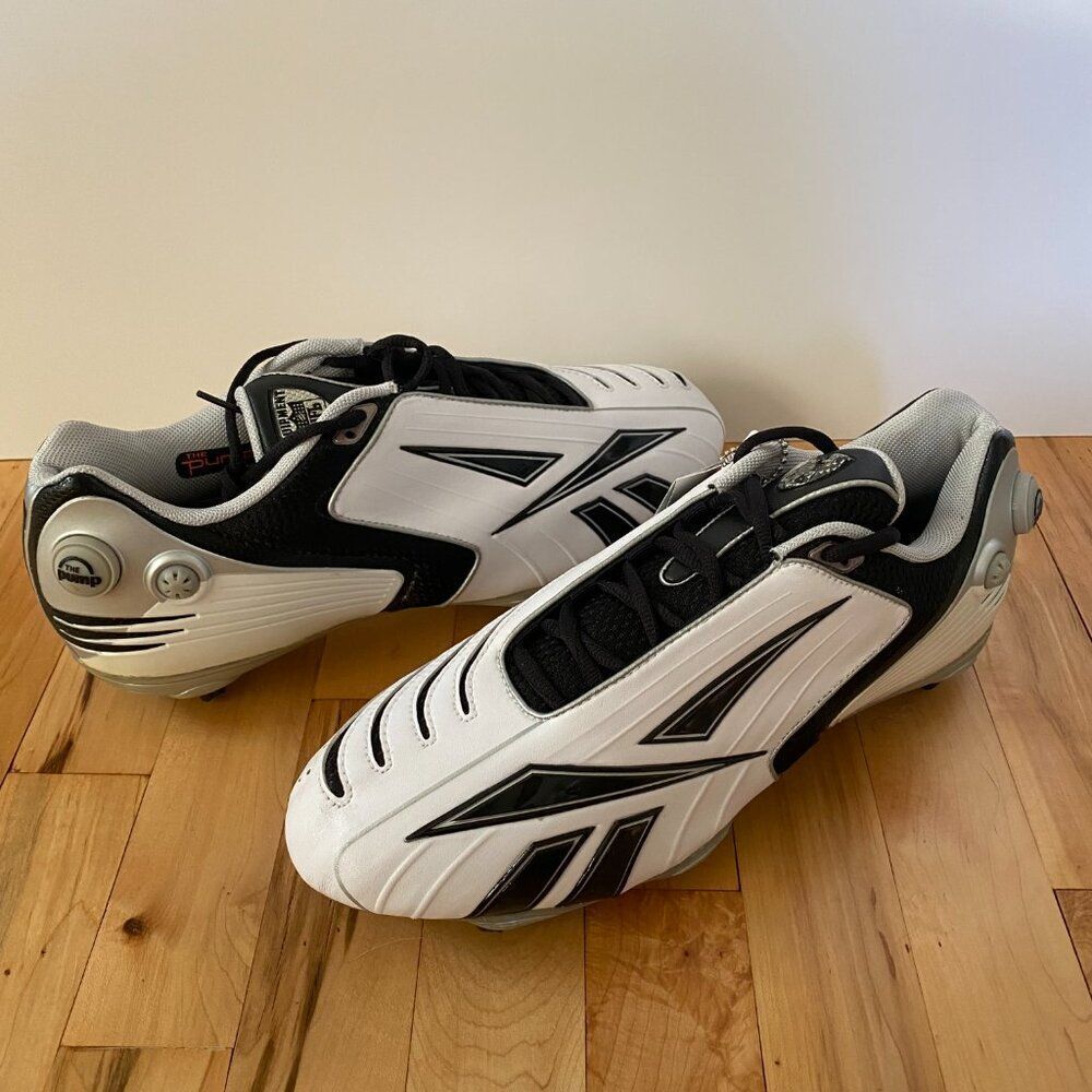 NFL Equipment Reebok The Pump PlayDry White & Black Football Cleats Mens Size 13 - Picture 9 of 9